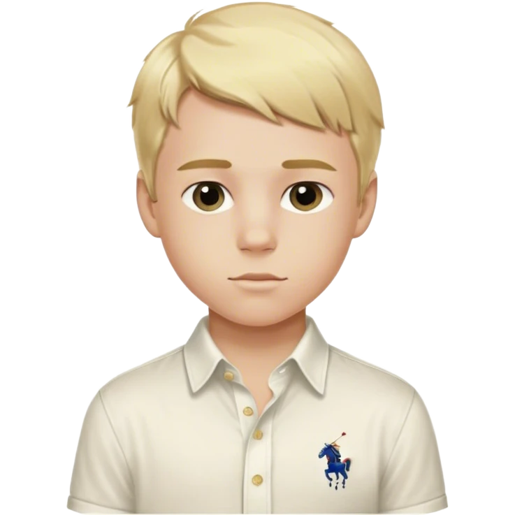 A blonde boy wearing a raulph lauren shirt  emoji