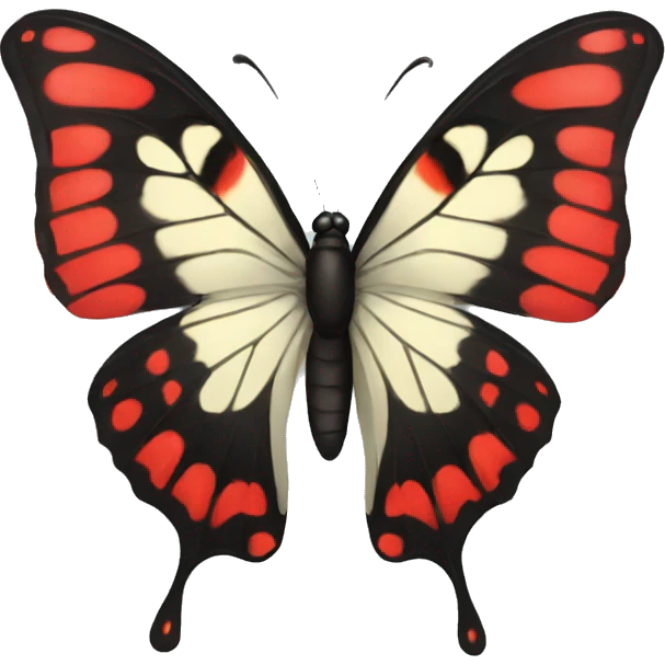 Black red butterfly emoji
