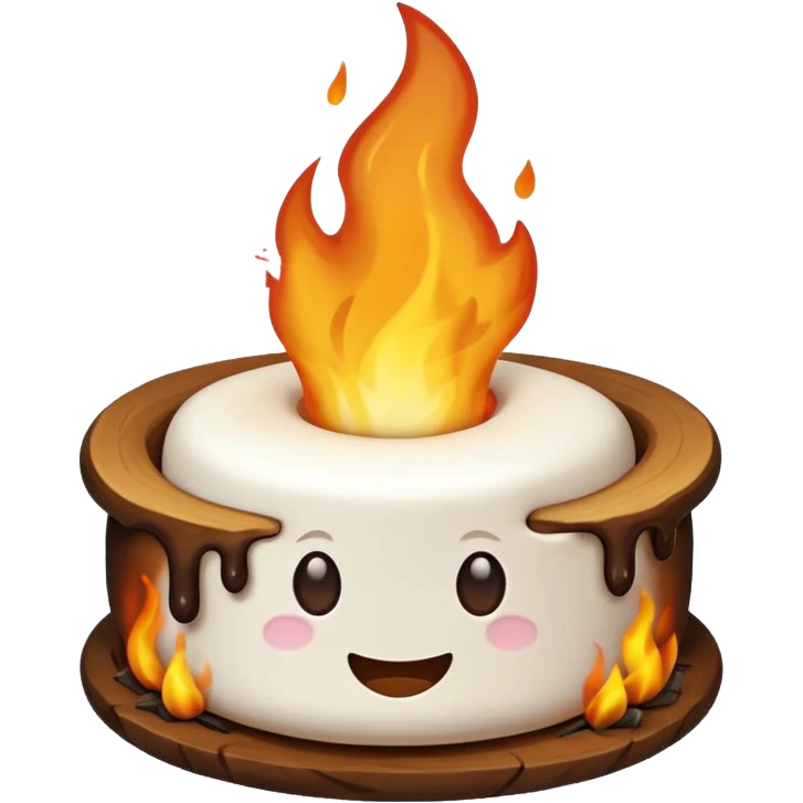 marshmallow on fire emoji