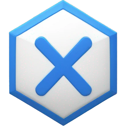 White tick in a blue megagon emoji