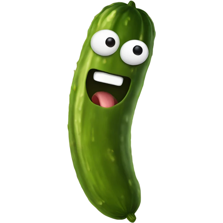 A pickle eating a pickle emoji