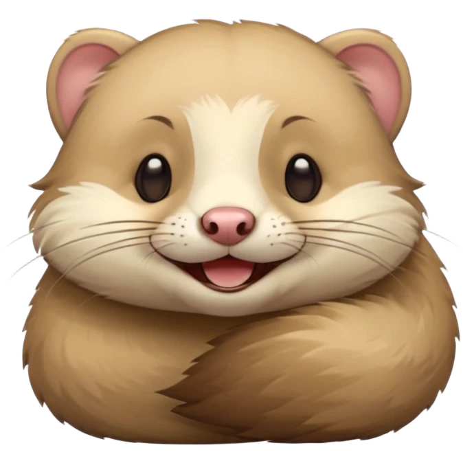 happy ferret smiling with closed eyes emoji