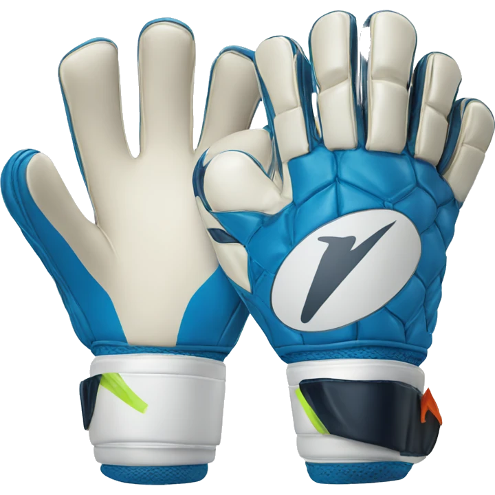 Goalkeeper gloves with blue emoji