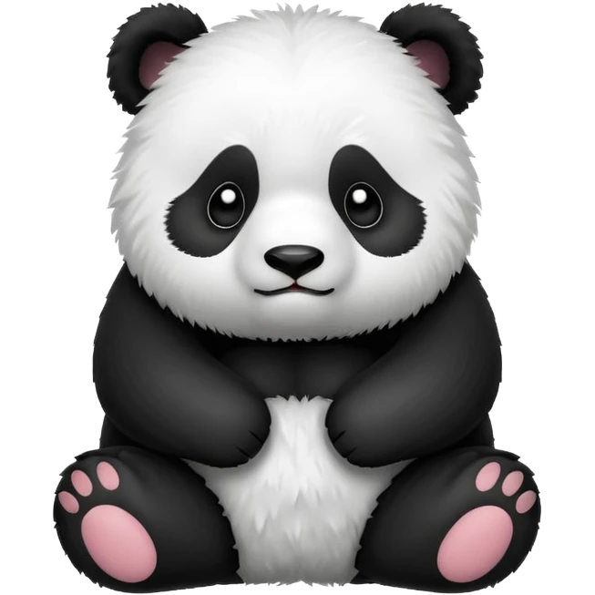 A cute panda emoji struggling emoji