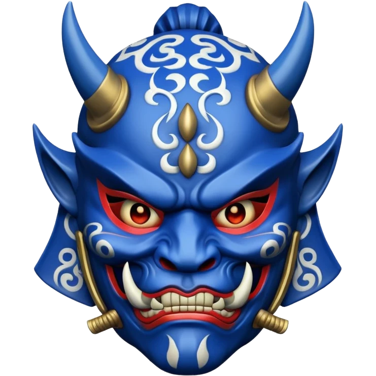 blue samurai oni mask emoji