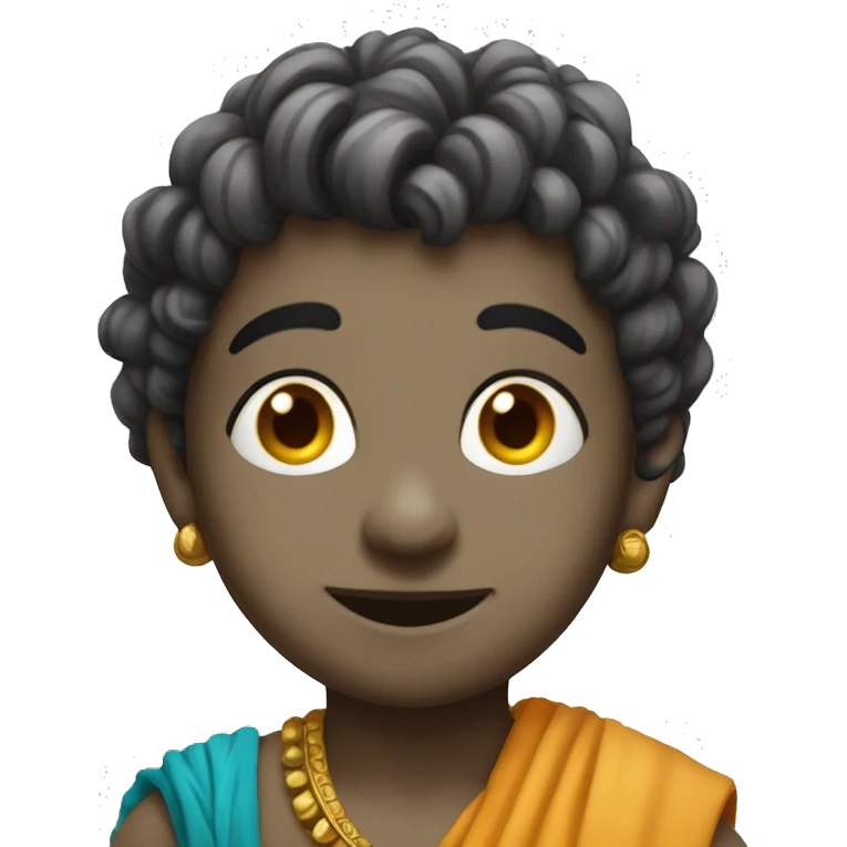Cartoon little Krishna says wow  emoji