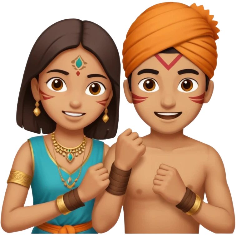 brother and sister fighting indian culture emoji