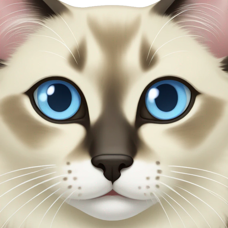 Balinese cat face with light blue eyes emoji