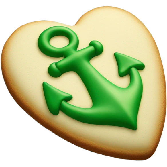 cookie heart with green anchor emoji