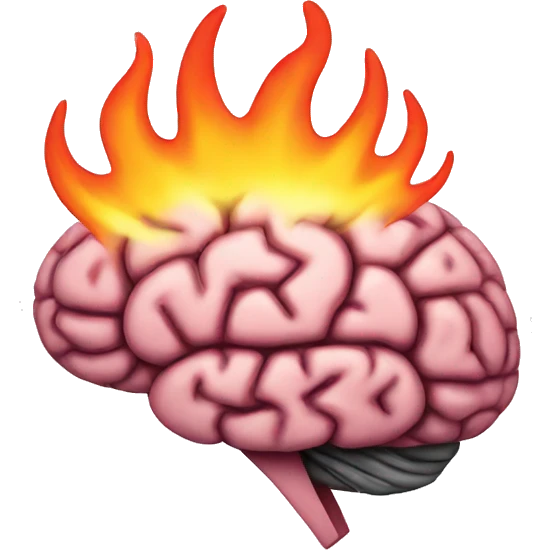 brain with flames emoji