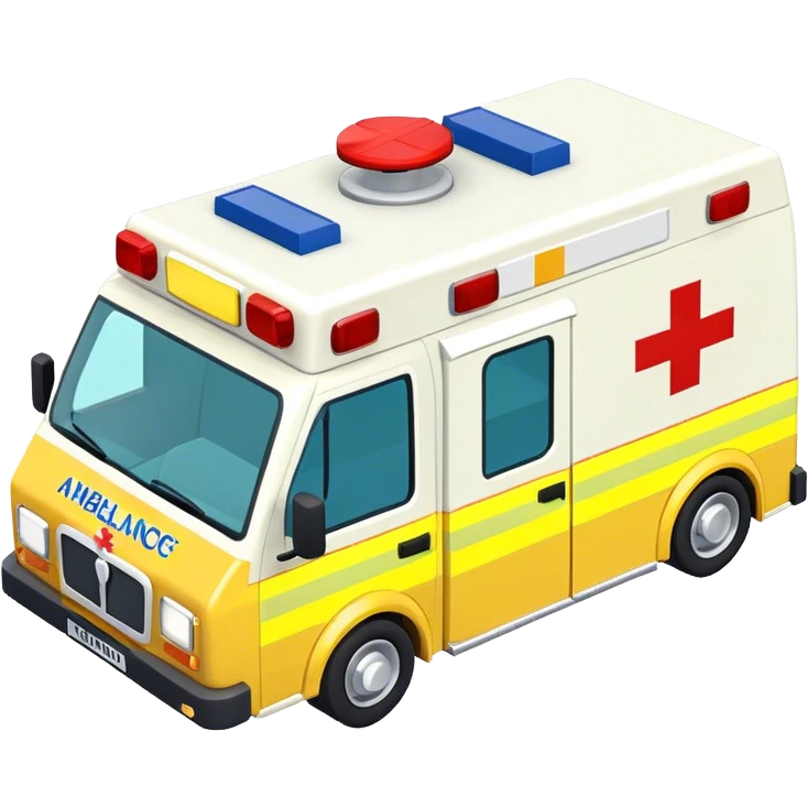 isometric British yellow ambulance  emoji