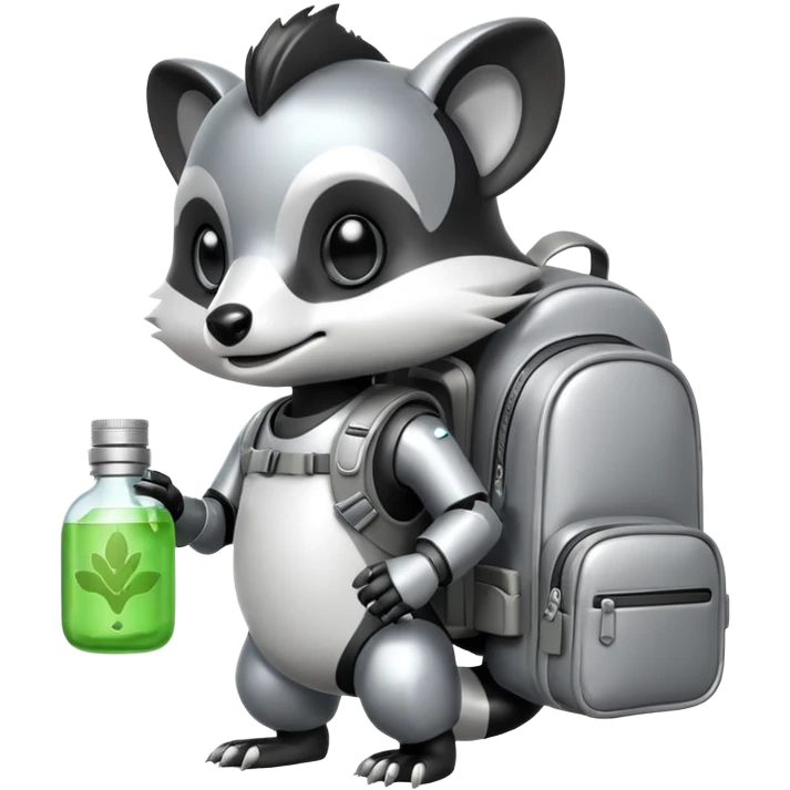robo skunk with bacteria android emoji emoji