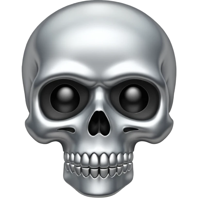silver chrome scull emoji