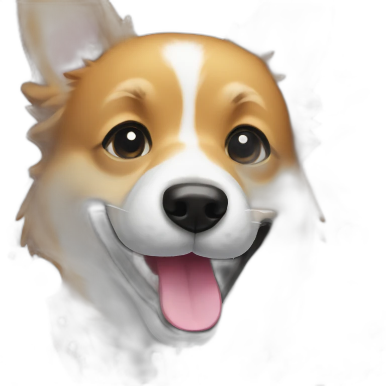 Black corgi Splash water emoji