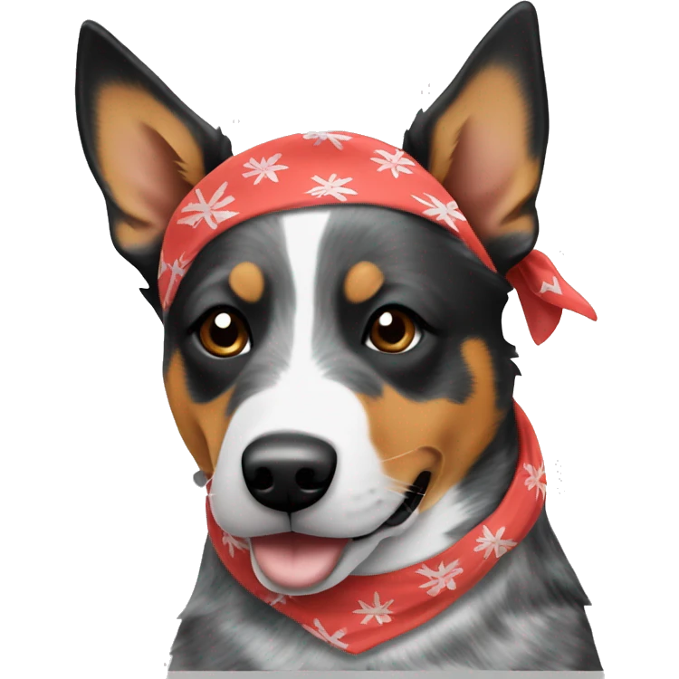 Australian cattle dog with bandana emoji