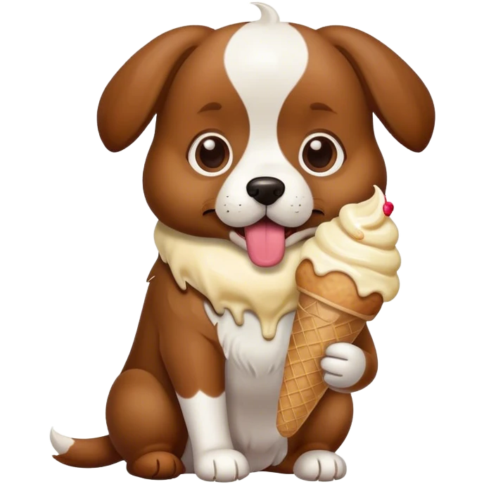 Ein Hund der Eis isst emoji