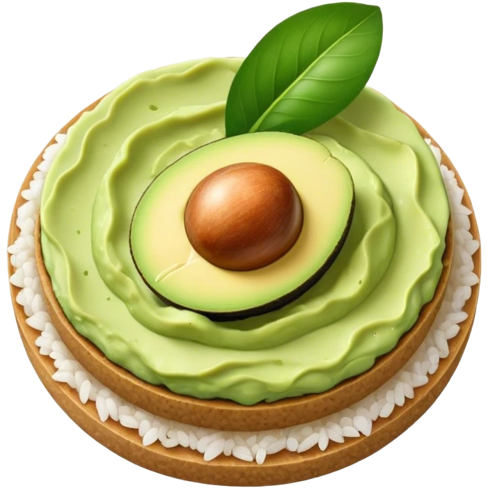 Mashed avocado on rice cake emoji