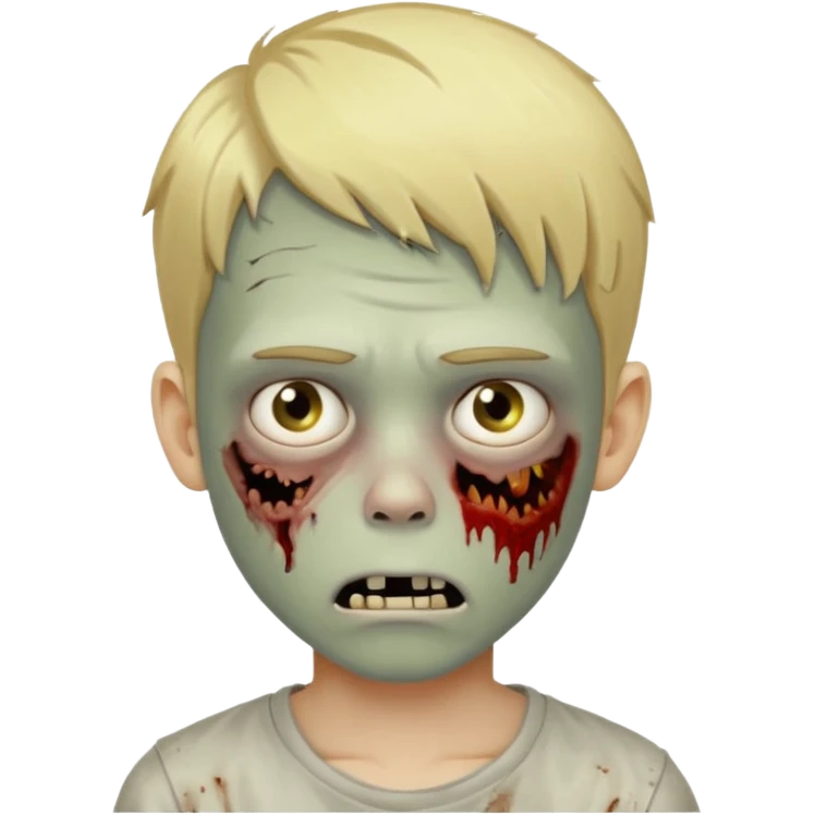 boy zombie with blonde hair no expressions 19 years emoji