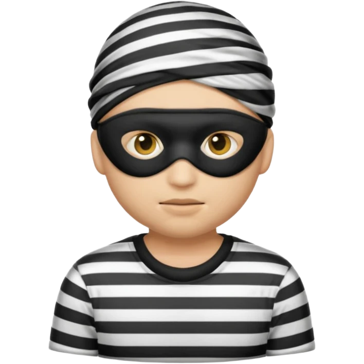 A theif robber emoji,Stripped shirt.eye mask. emoji
