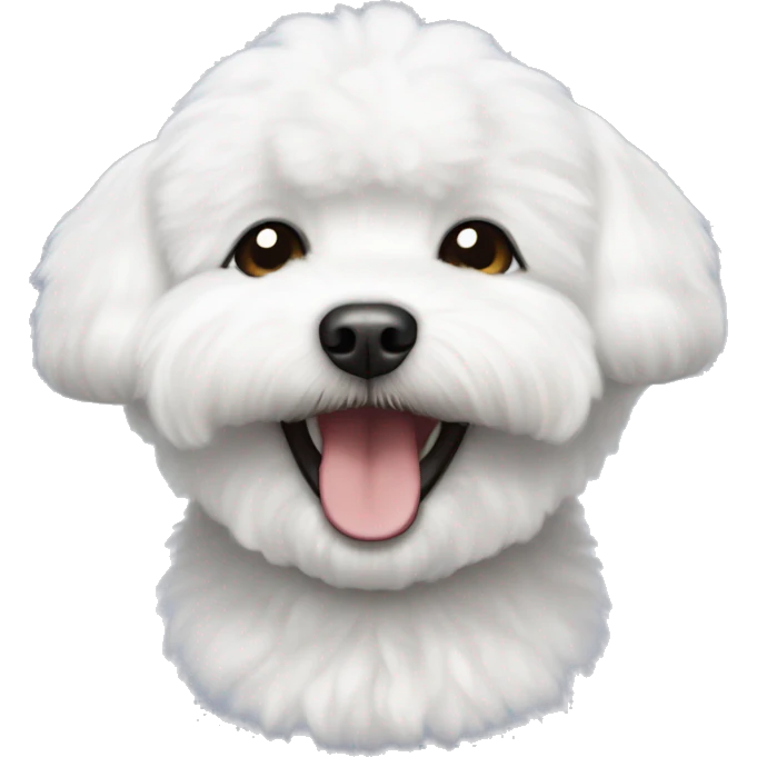 White Bichon frise is smiling emoji