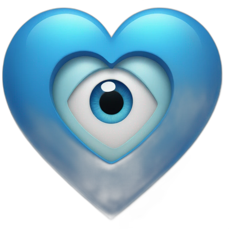 blue heart with an eye emoji