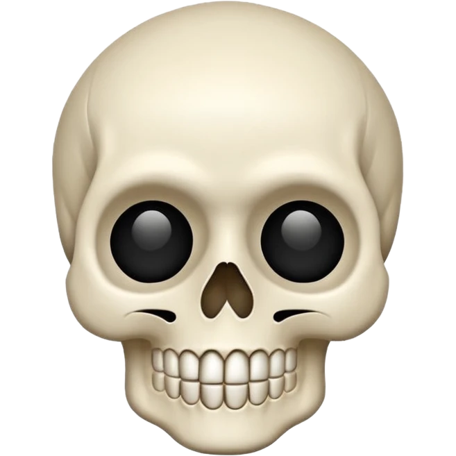 calavera emoji estilo iPhone, forma clásica de cráneo, simple y reconocible emoji