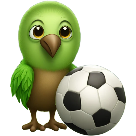 a cute kiwi with a soccer ball and the word "GG" is written emoji