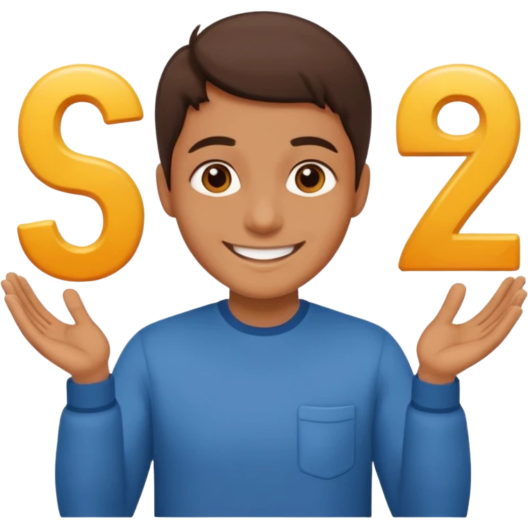 Head with hands holding  6 and 7 emoji
