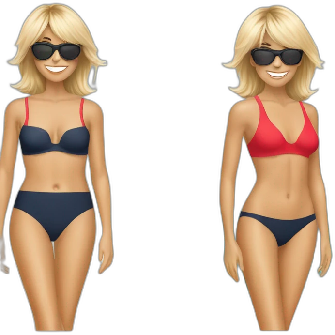 Brigitte Macron with swimswear emoji