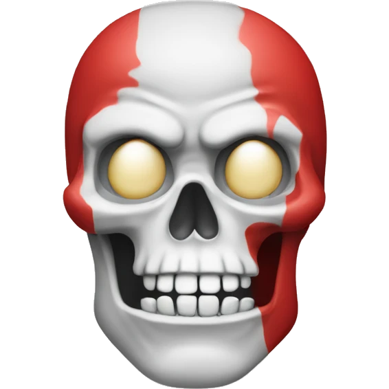 Cranio com muculos da face em vermelho  emoji