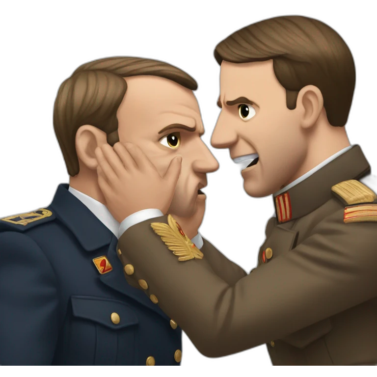 Macron slapping Hitler in the face emoji