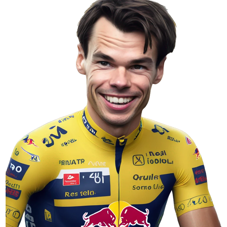 Primoz roglic avec un maillot red bull  emoji
