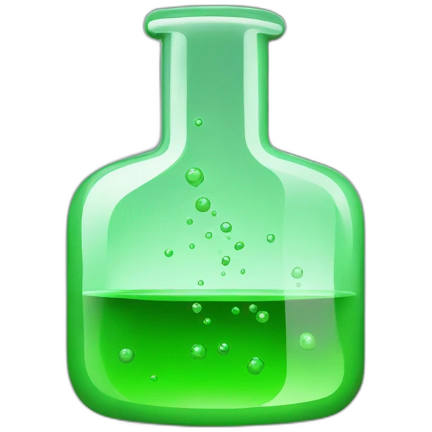 green laboratory flask, cubizm emoji