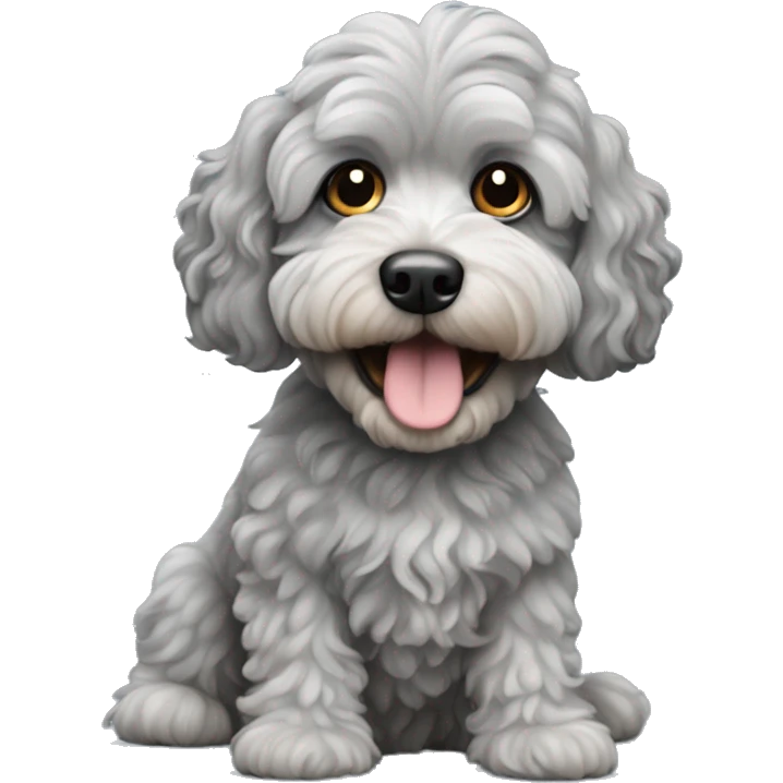 Grey cavapoo dog emoji