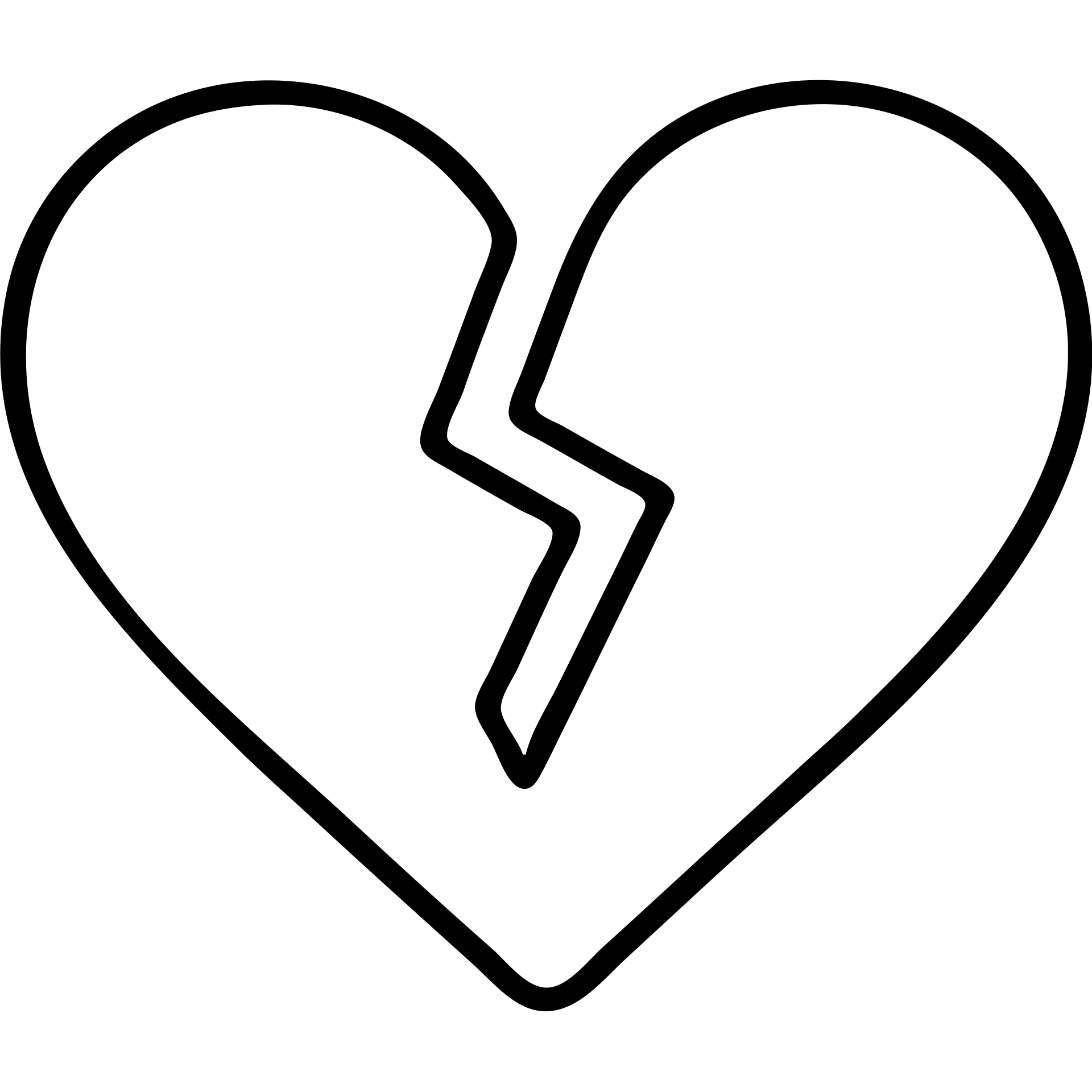 outlined broken heart icon emoji