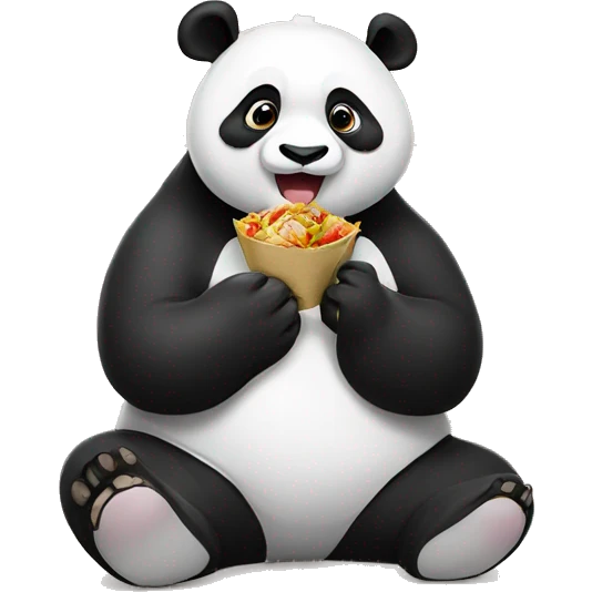 A panda eating chinese food  emoji