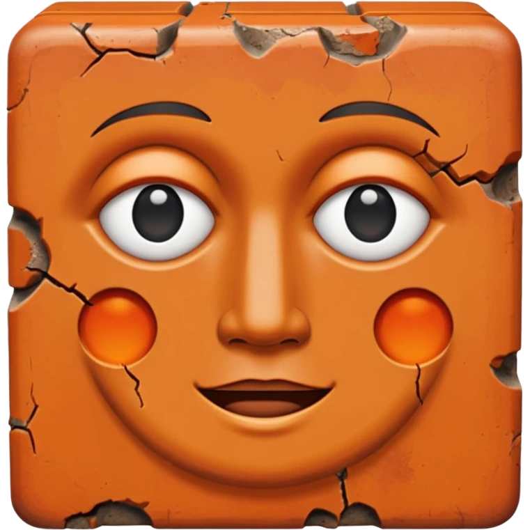 A rectangular brick with a face emoji