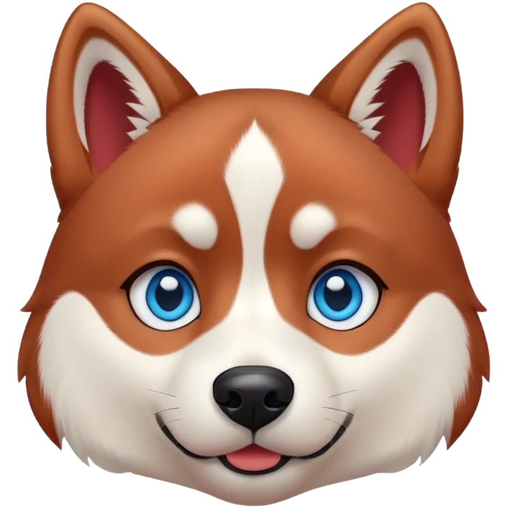 cute, disney-style red siberian husky with blue eyes emoji