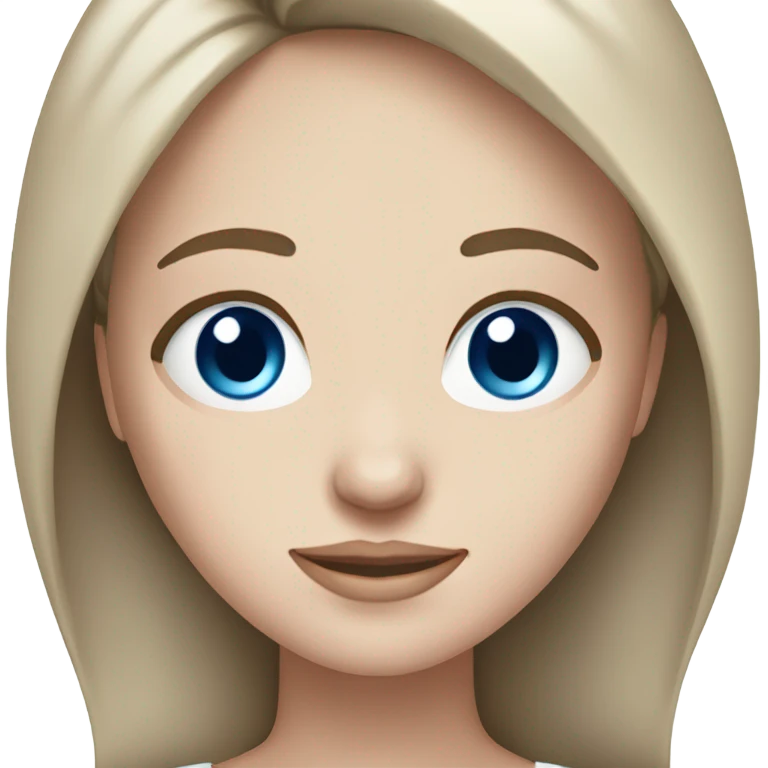 Brunette straight haired girl with pale skin and blue eyes emoji
