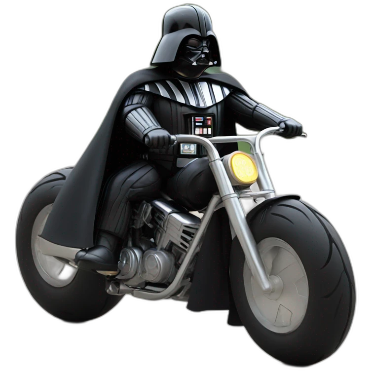 Fat Darth Vader on a bike emoji