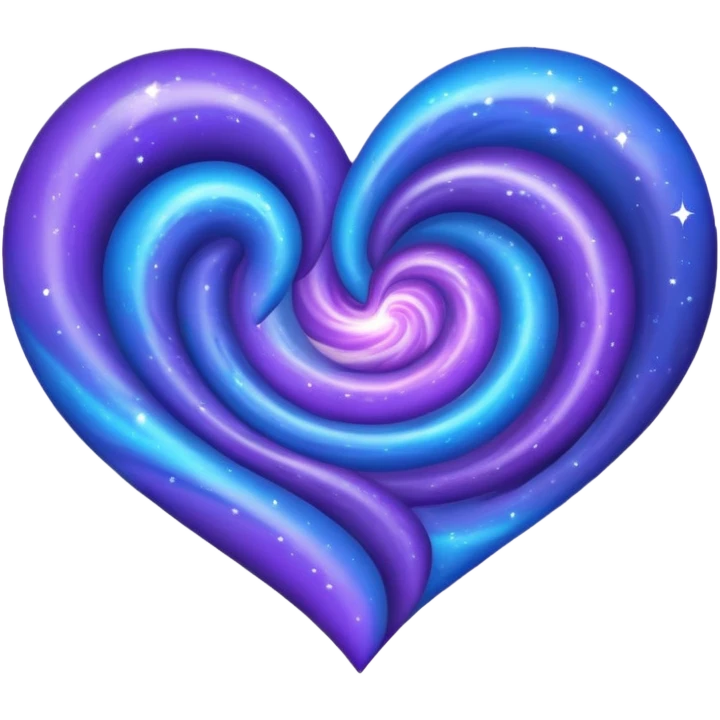 Galaxy heart that is blue and purple  emoji