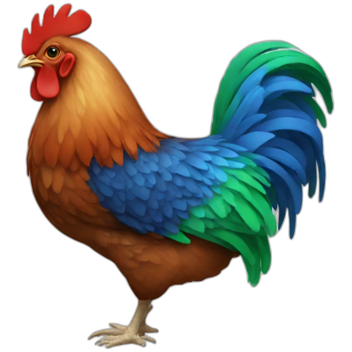 chicken red green blue emoji