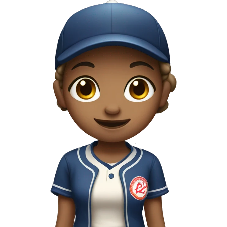 SHORT HAIR GIRL WITH BASEBALL WITH SMILE emoji