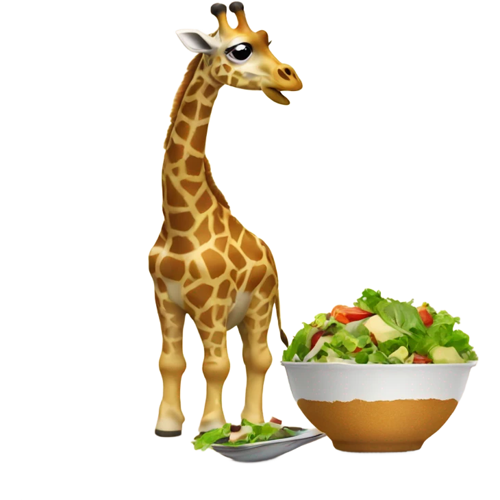 Giraffe eating salad  emoji