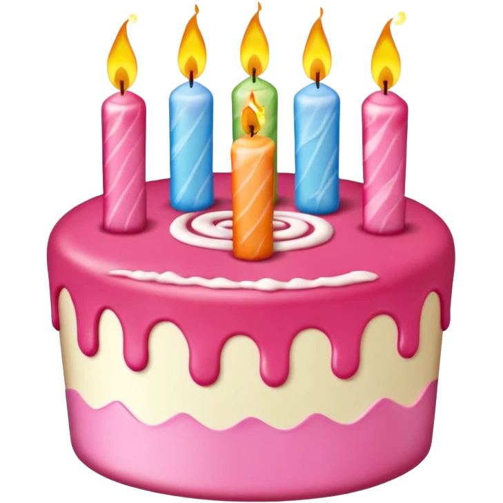 torta de cumpleaños rosada linda  que tenga velitas emoji