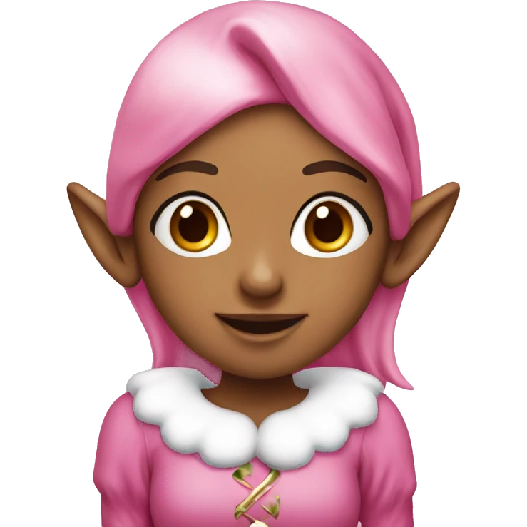  Girl Christmas elf pink emoji