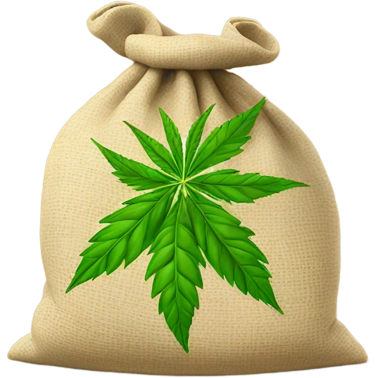 bag of green hemp leafs emoji