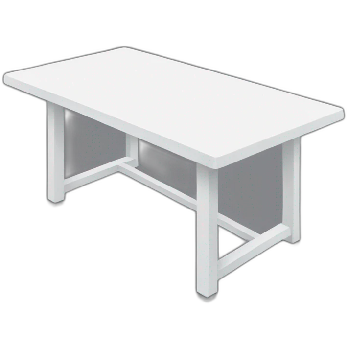 White long table facing towards me emoji