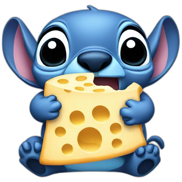 stich eating cheese emoji