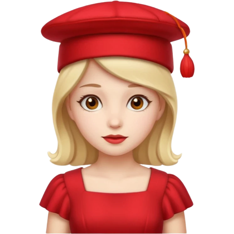 red hat and red dress girl emoji